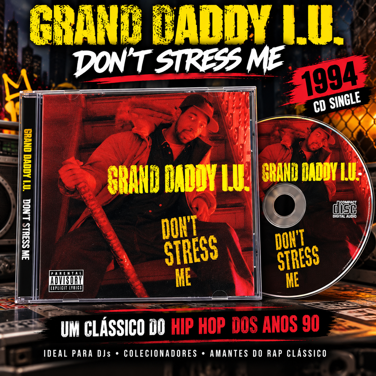 Capa do disco Grand Daddy I.U. – (1994) Don't Stress Me (CD Single)