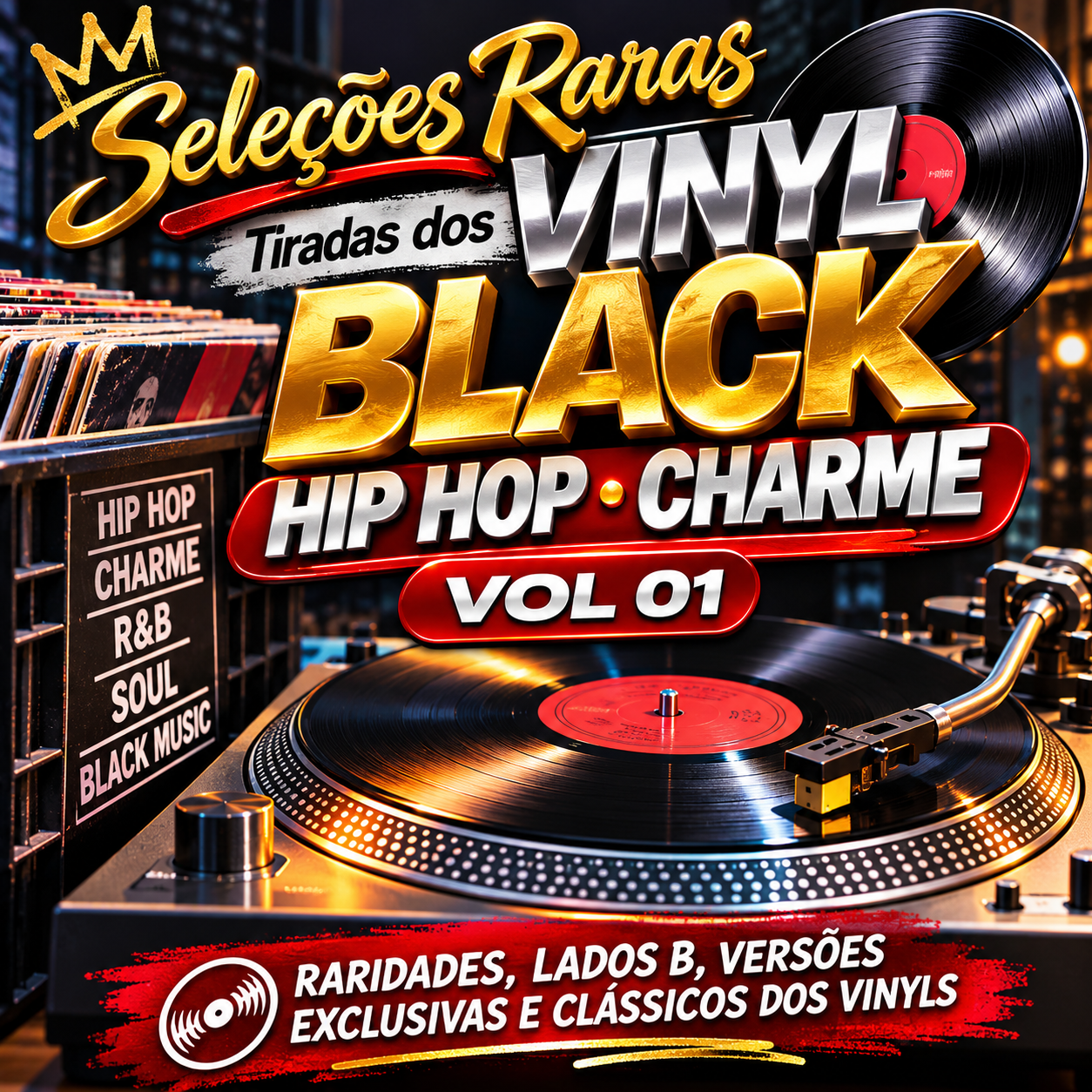 Capa do disco Seleções Raras — Vinyl Black Hip Hop & Charme Vol. 01