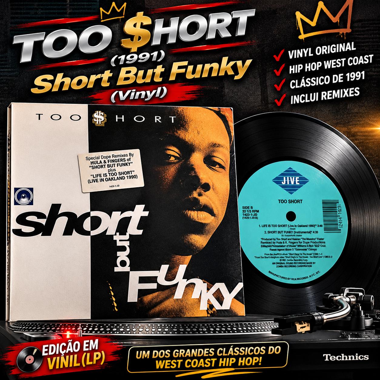 Capa do disco Too $hort – (1991) Short But Funky (Vinyl)